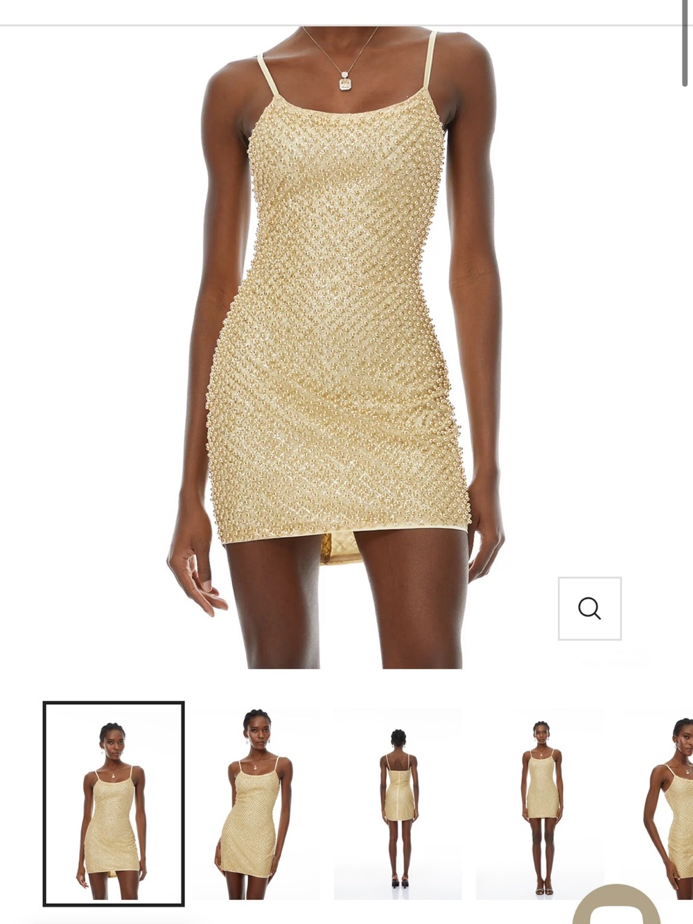 Gold Beaded Slip Mini Dress